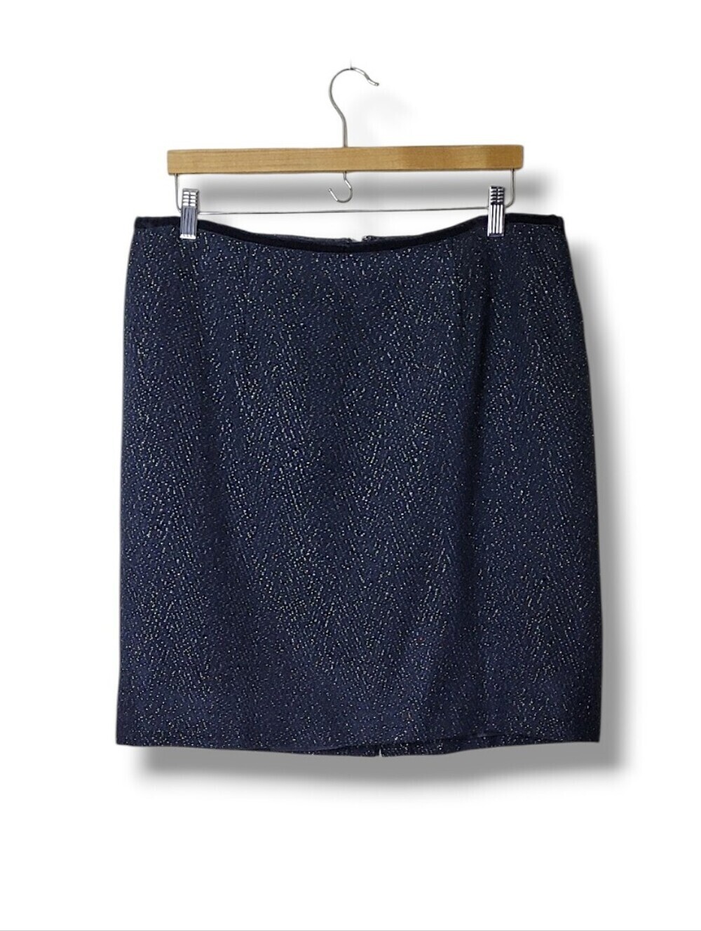 Talbots Tweed Gold Metallic Dress Skirt 14W Petite